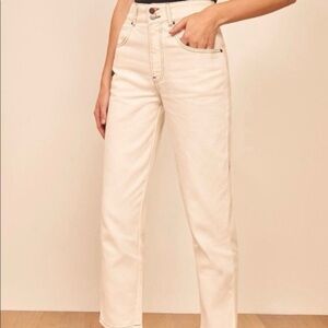 Reformation High Waisted Slim Cut Nadia Jean – Ivory, Size 23